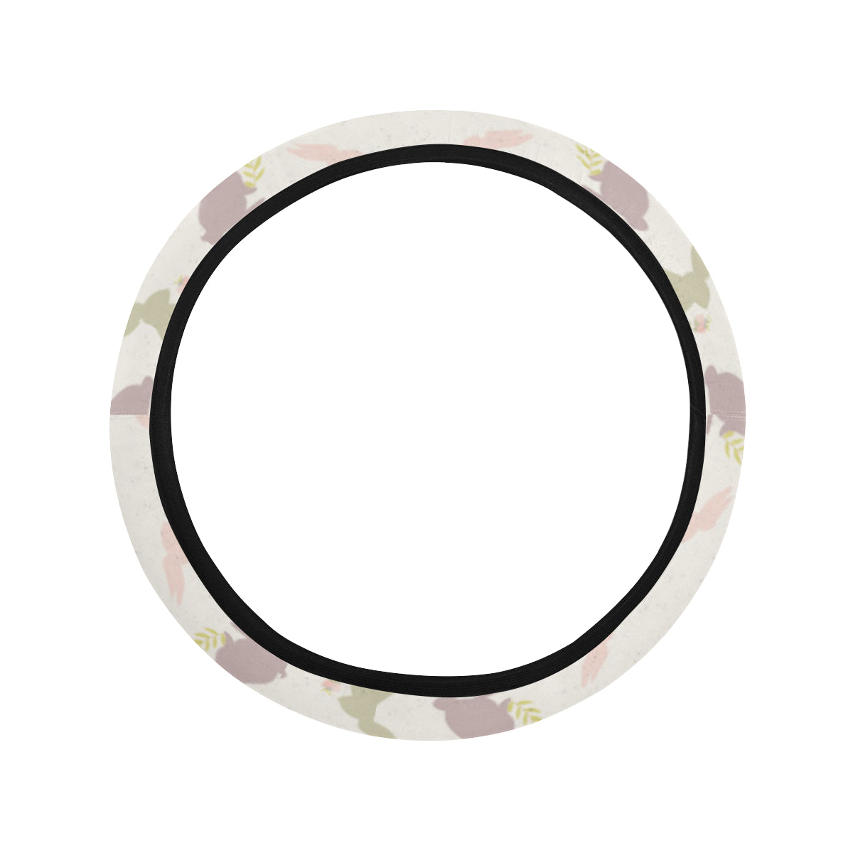 Bunny Pattern Print Design 05 Steering Wheel Cover with Elastic Edge