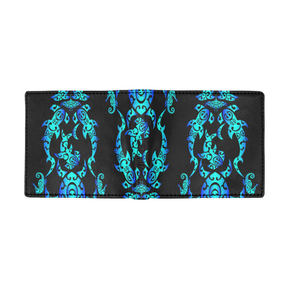 Sea turtle Polynesian Tribal Hawaiian Men's ID Card Wallet
