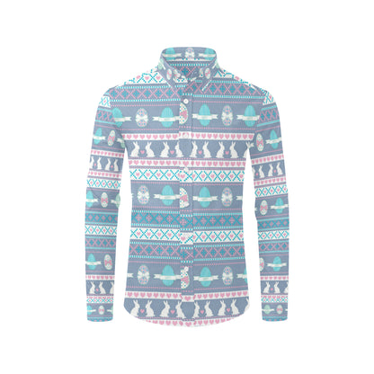 Easter Eggs Pattern Print Design RB013 Men's Long Sleeve Shirt