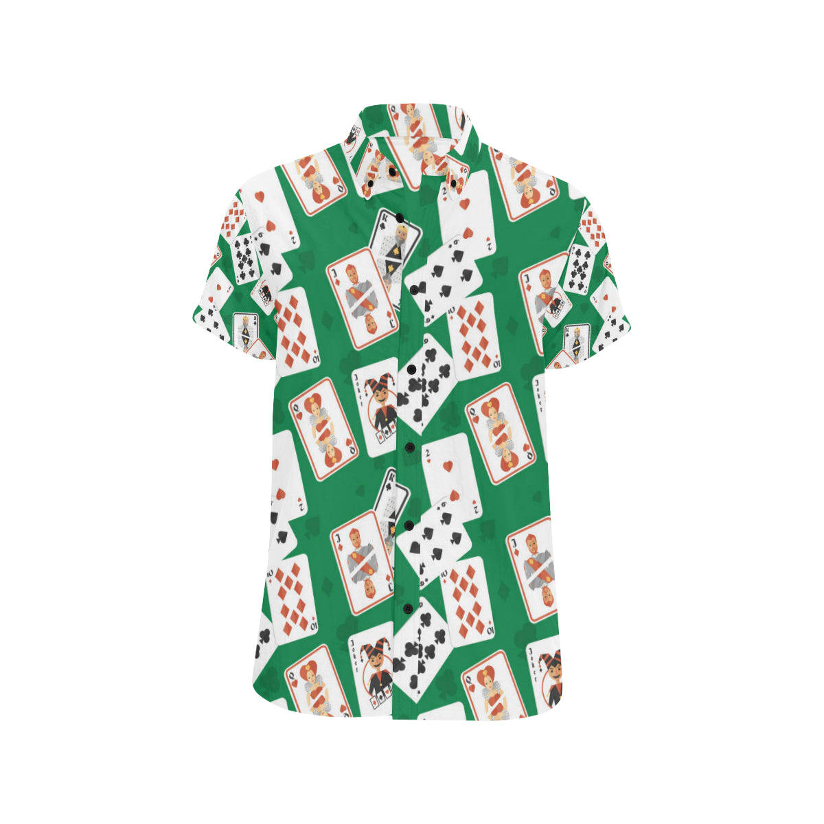 Poker Cards Pattern Print Design A03 Men's Short Sleeve Button Up Shirt