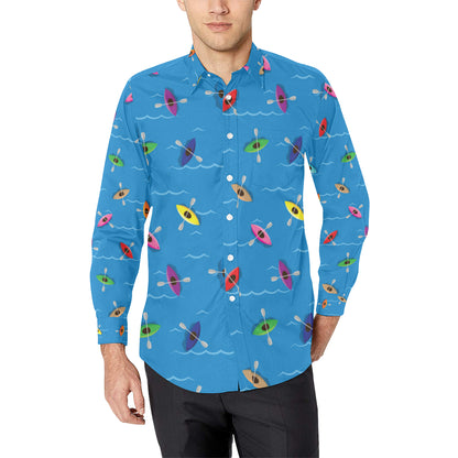 Kayak Pattern Print Design 03 Men's Long Sleeve Shirt