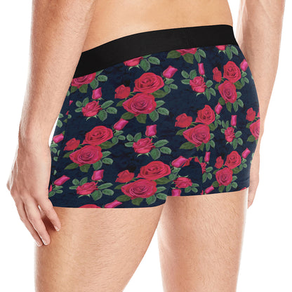 Rose Pattern Print Design A04 Men's Boxer Briefs