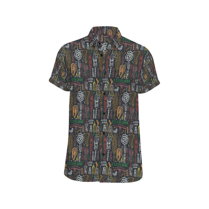 Barbecue Pattern Print Design 03 Men's Short Sleeve Button Up Shirt