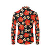 Red Hibiscus Pattern Print Design HB022 Men's Long Sleeve Shirt