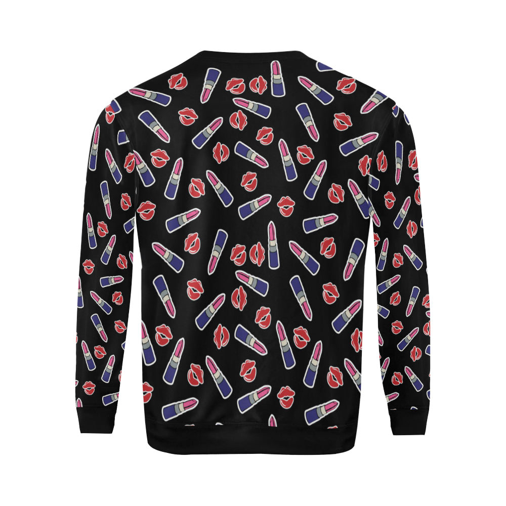 Lipstick Pattern Print Design LT01 Men Long Sleeve Sweatshirt