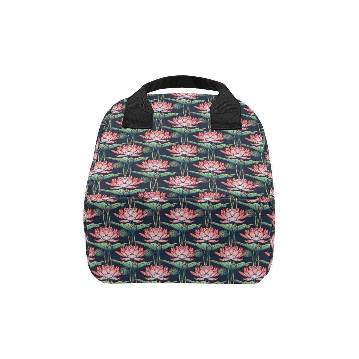 Water Lily Pattern Print Design WL03 Insulated Lunch Bag