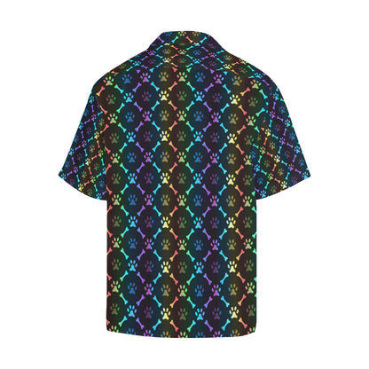 Paw Rainbow Pattern Print Design A01 Men's Hawaiian Shirt