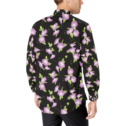 Morning Glory Pattern Print Design MG02 Men's Long Sleeve Shirt