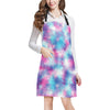 Tie Dye Blue Pink Apron with Pocket