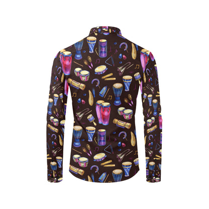 Percussion Neon Pattern Print Design 04 Men's Long Sleeve Shirt