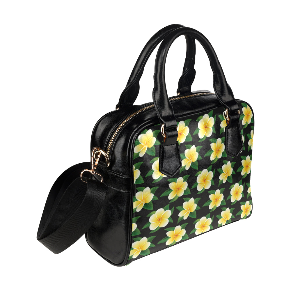 Plumeria Pattern Print Design A03 Shoulder Handbag