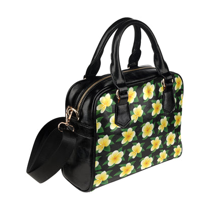 Plumeria Pattern Print Design A03 Shoulder Handbag