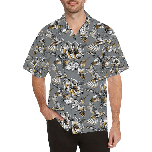 Hummingbird Pattern Print Design 02 Men's Hawaiian Shirt