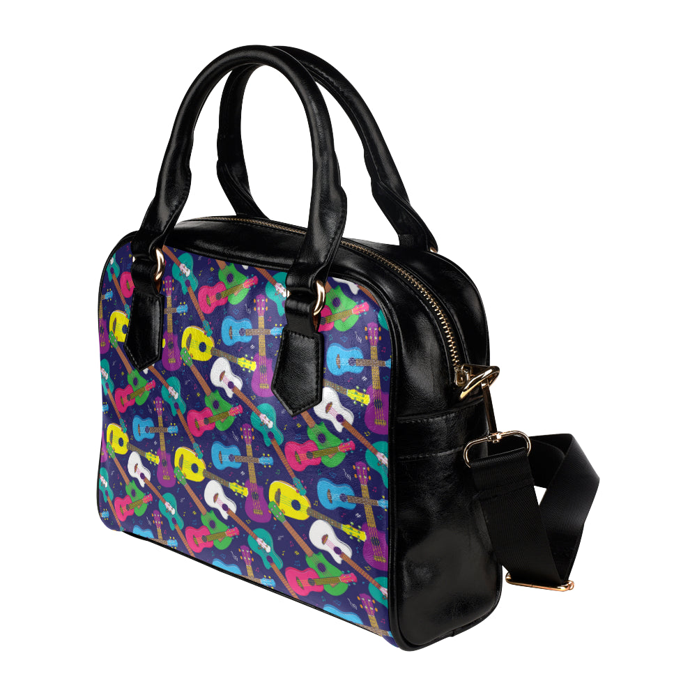 Ukulele Pattern Print Design 02 Shoulder Handbag