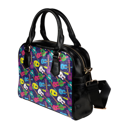 Ukulele Pattern Print Design 02 Shoulder Handbag