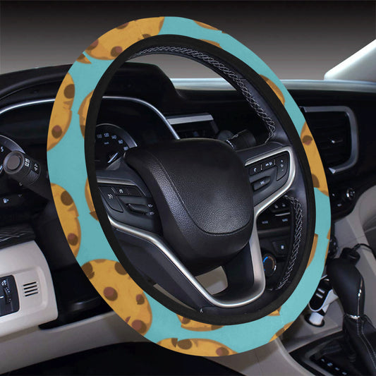 Cookie Pattern Print Design 01 Steering Wheel Cover with Elastic Edge