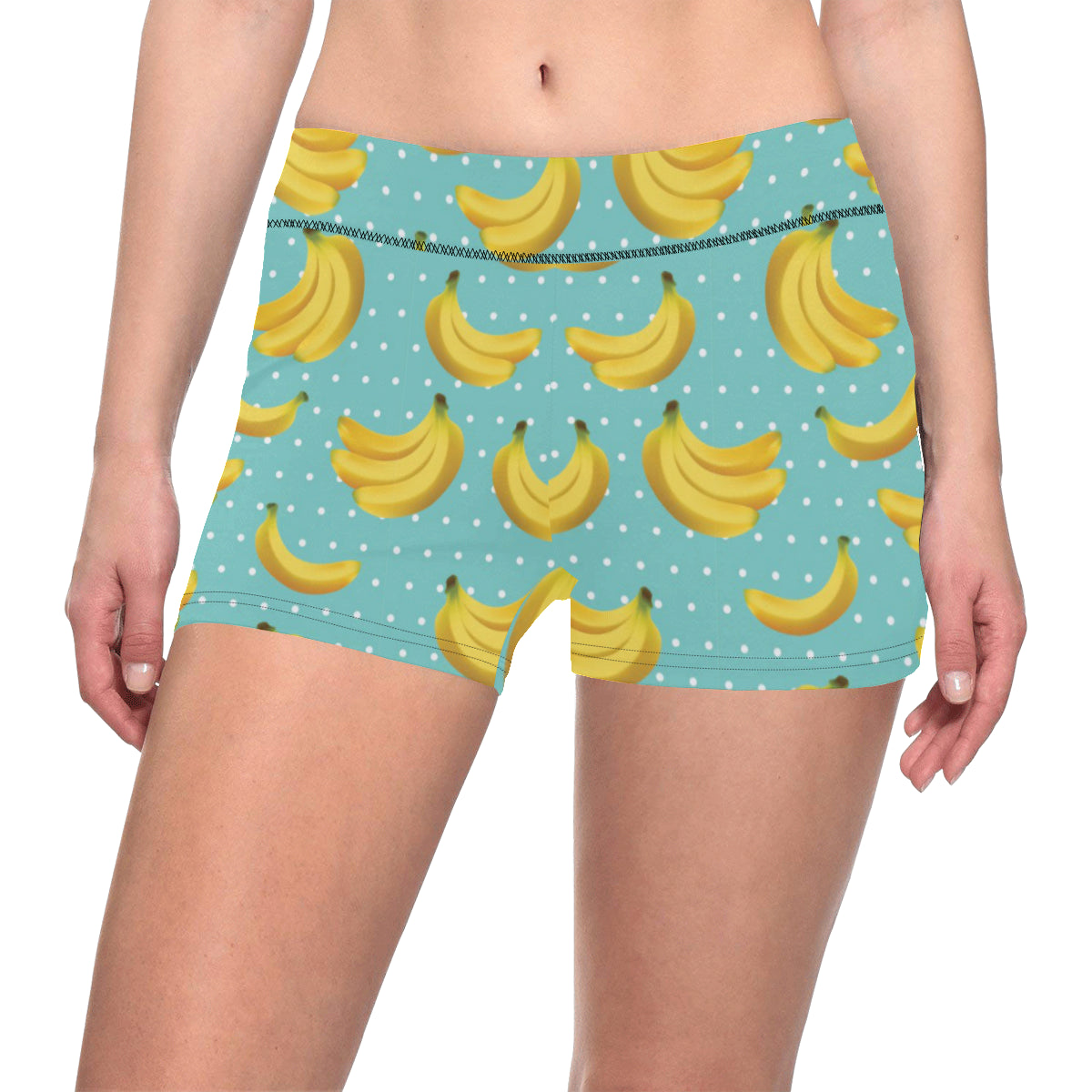 Banana Pattern Print Design BA02 Yoga Shorts