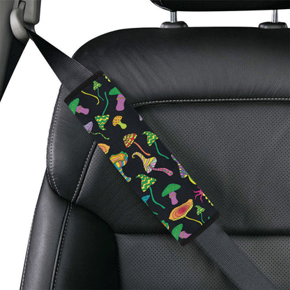 Psychedelic Mushroom Pattern Print Design A02 Car Seat Belt Cover