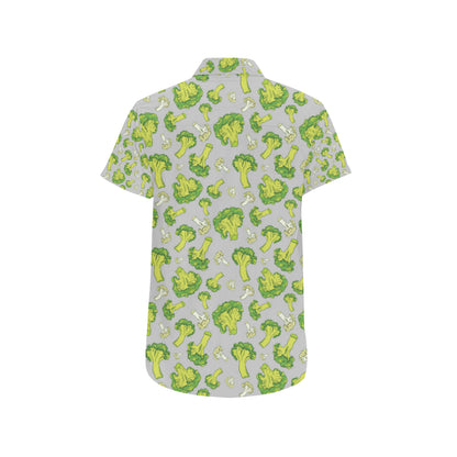 Broccoli Pattern Print Design 03 Men's Short Sleeve Button Up Shirt