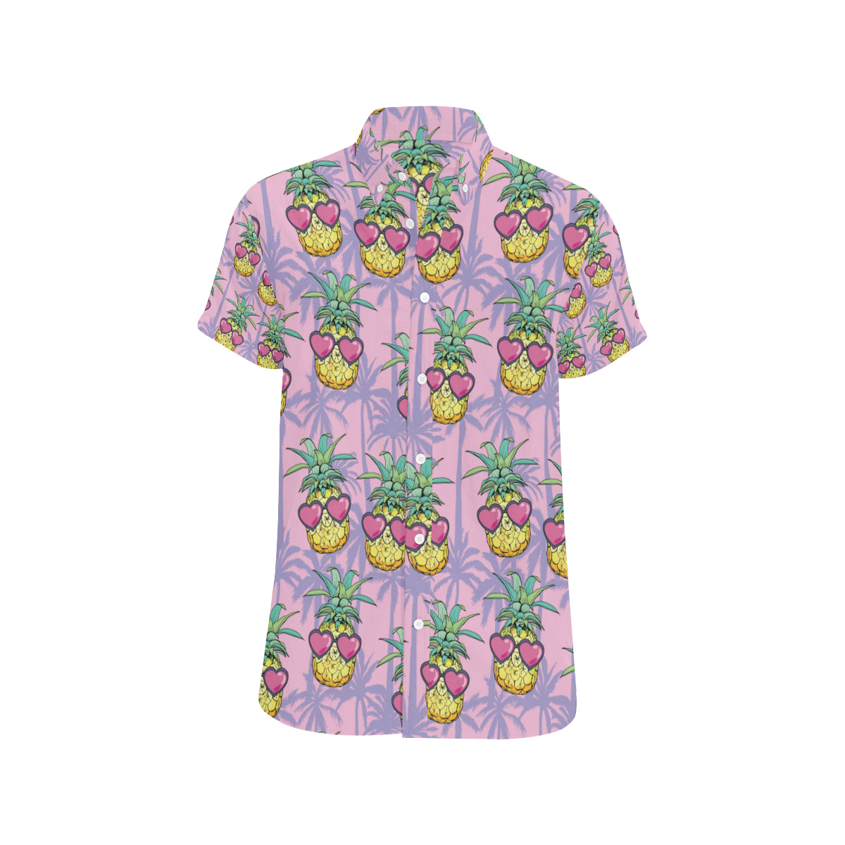 Pineapple Pattern Print Design PP06 Men's Short Sleeve Button Up Shirt