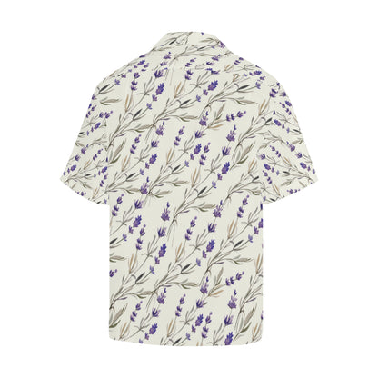 Lavender Pattern Print Design 01 Men's Hawaiian Shirt