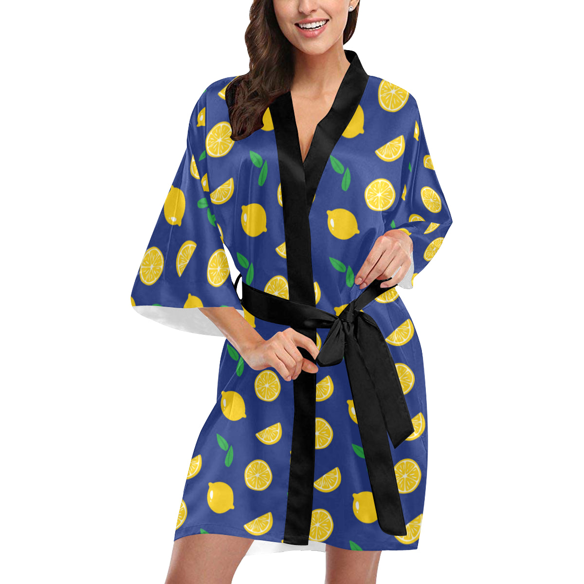 Citrus  Pattern Print Design 02 Women's Short Kimono