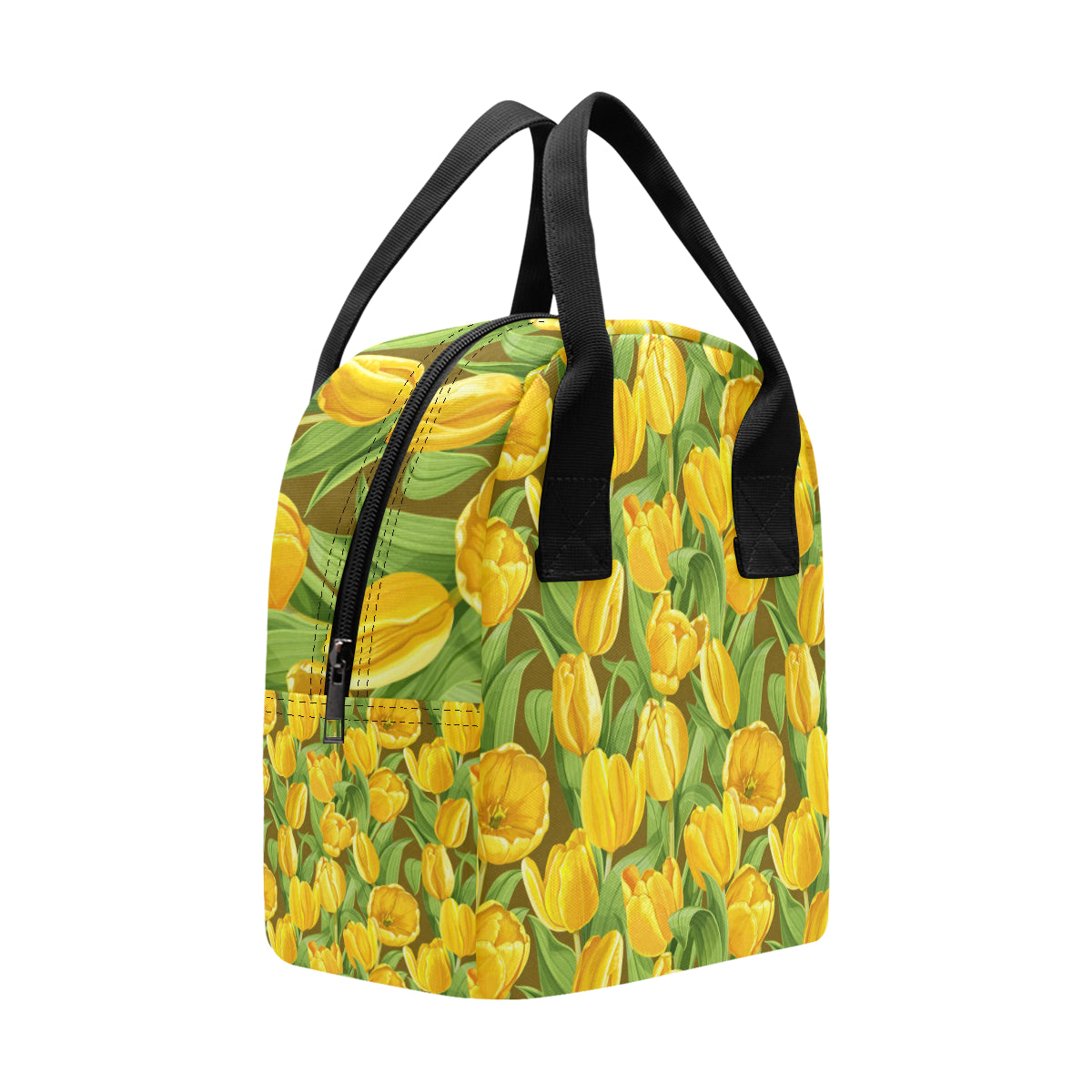 Tulip Yellow Pattern Print Design TP010 Insulated Lunch Bag