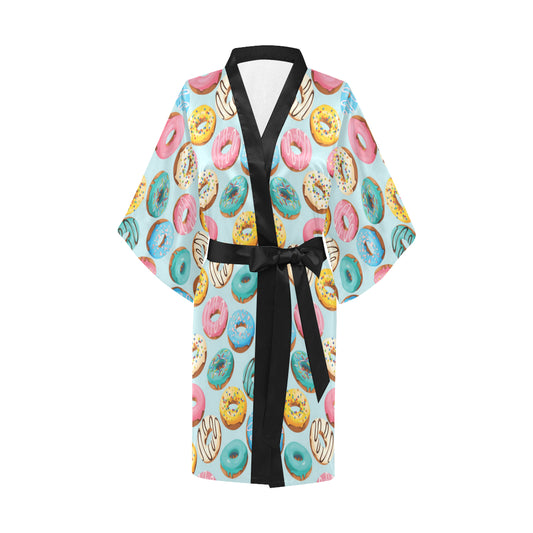 Donut Pattern Print Design DN05 Women Kimono Robe