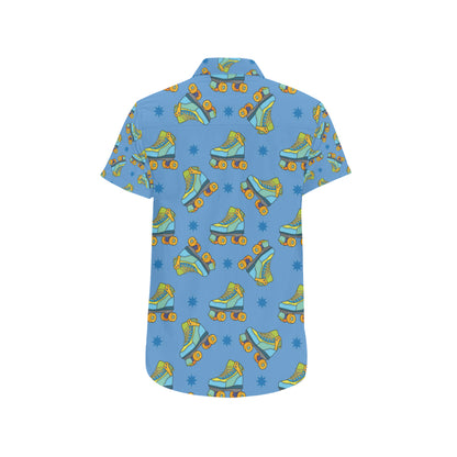 Roller skate Pattern Print Design A04 Men's Short Sleeve Button Up Shirt