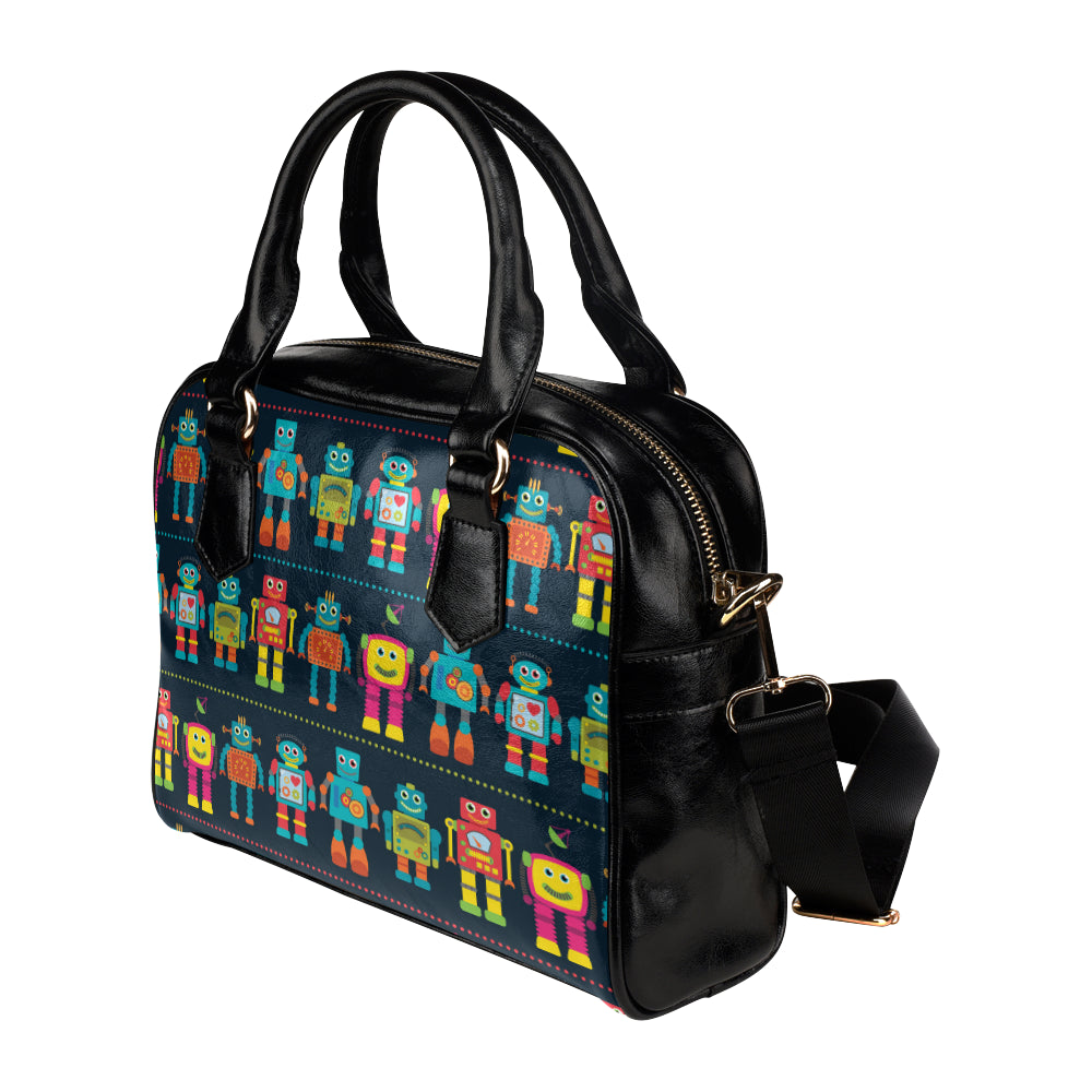 Robot Pattern Print Design A01 Shoulder Handbag