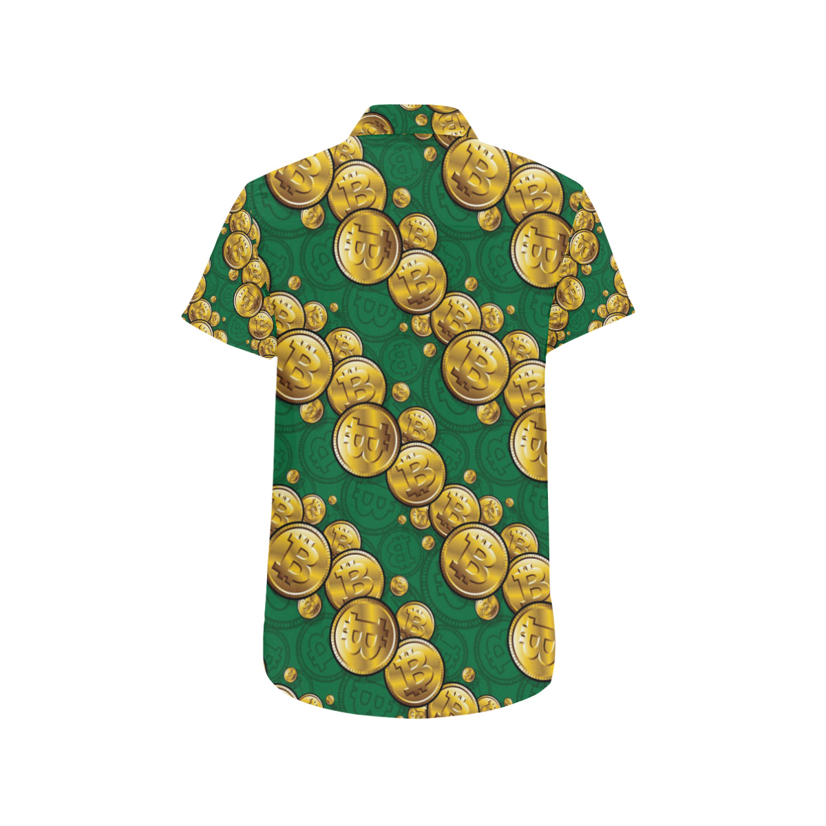 Bitcoin Pattern Print Design DO02 Men's Short Sleeve Button Up Shirt