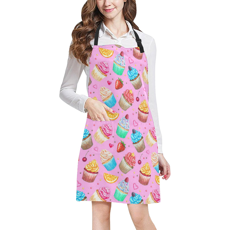 Cupcake Pattern Print Design CP05 Apron with Pocket