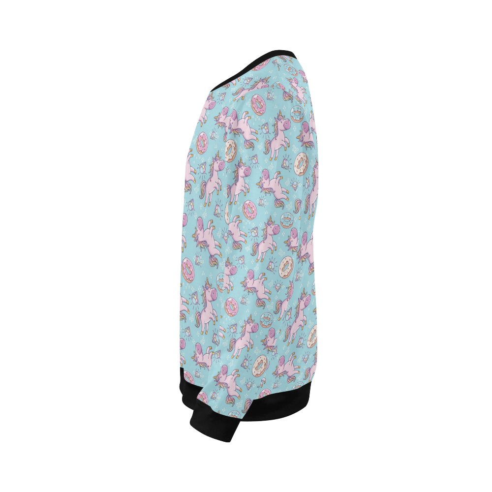 Donut Unicorn Pattern Print Design DN016 Men Long Sleeve Sweatshirt