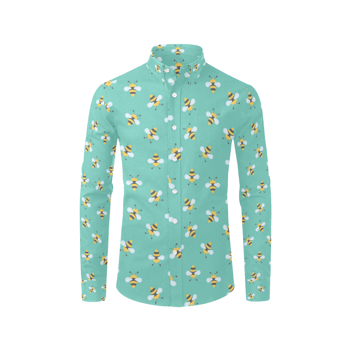 Bee Pattern Print Design 01 Men's Long Sleeve Shirt