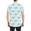 Sea Turtle Pattern Print Design T01 Men's Short Sleeve Button Up Shirt