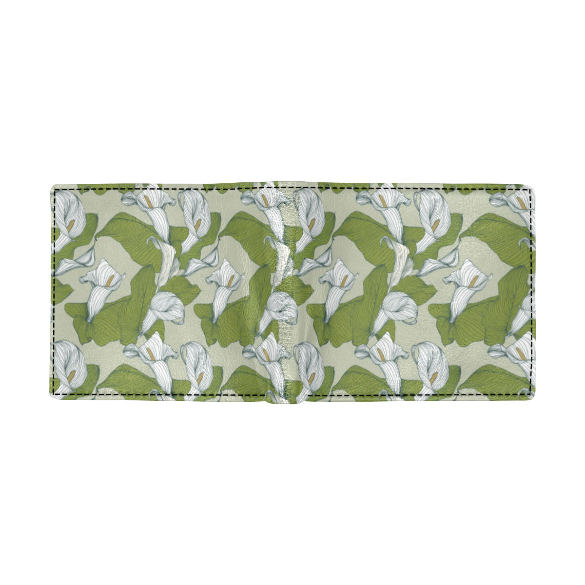 Lily Pattern Print Design LY08 Men's ID Card Wallet