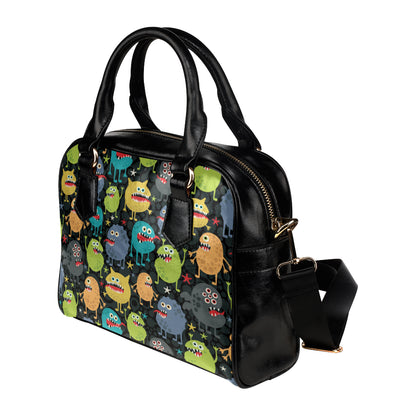 Monster Pattern Print Design 01 Shoulder Handbag