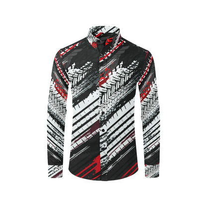 Racing Pattern Print Design A03 Men's Long Sleeve Shirt