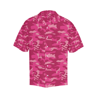 Camo Pink Pattern Print Design 01 Men's Hawaiian Shirt