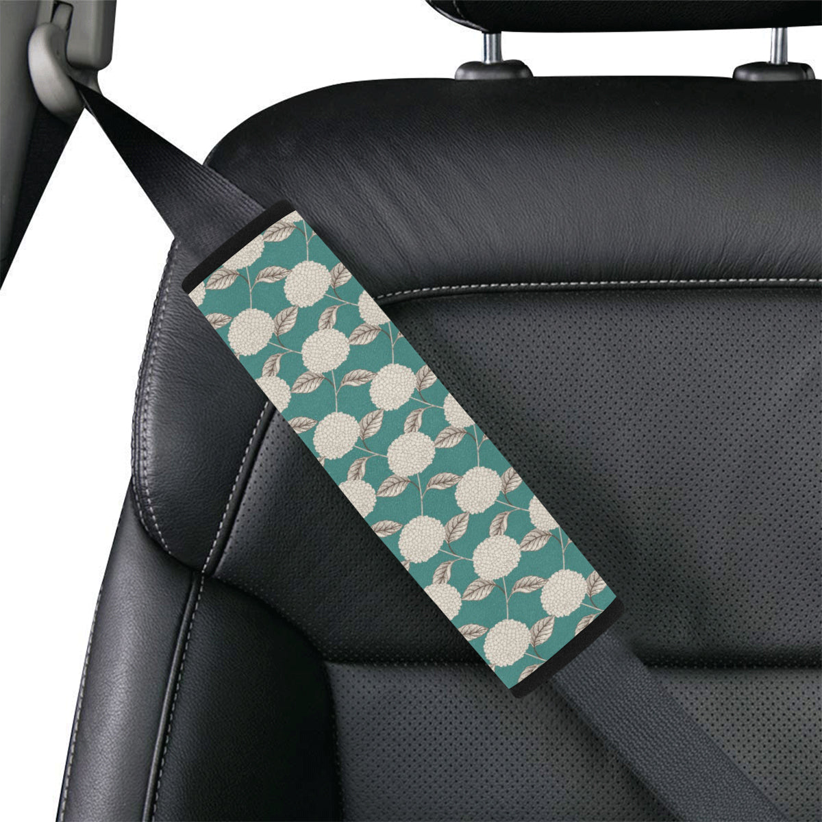 Hydrangea Pattern Print Design HD03 Car Seat Belt Cover