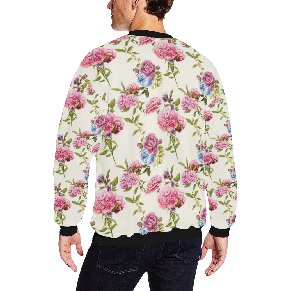 Carnations Pattern Print Design CN02 Men Long Sleeve Sweatshirt