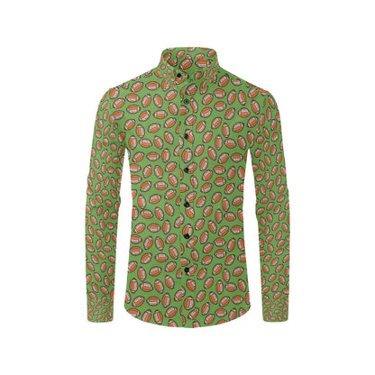 American Football on Green Design Men's Long Sleeve Shirt