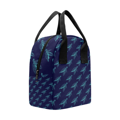 Sea Turtle Pattern Print Design T04 Insulated Lunch Bag