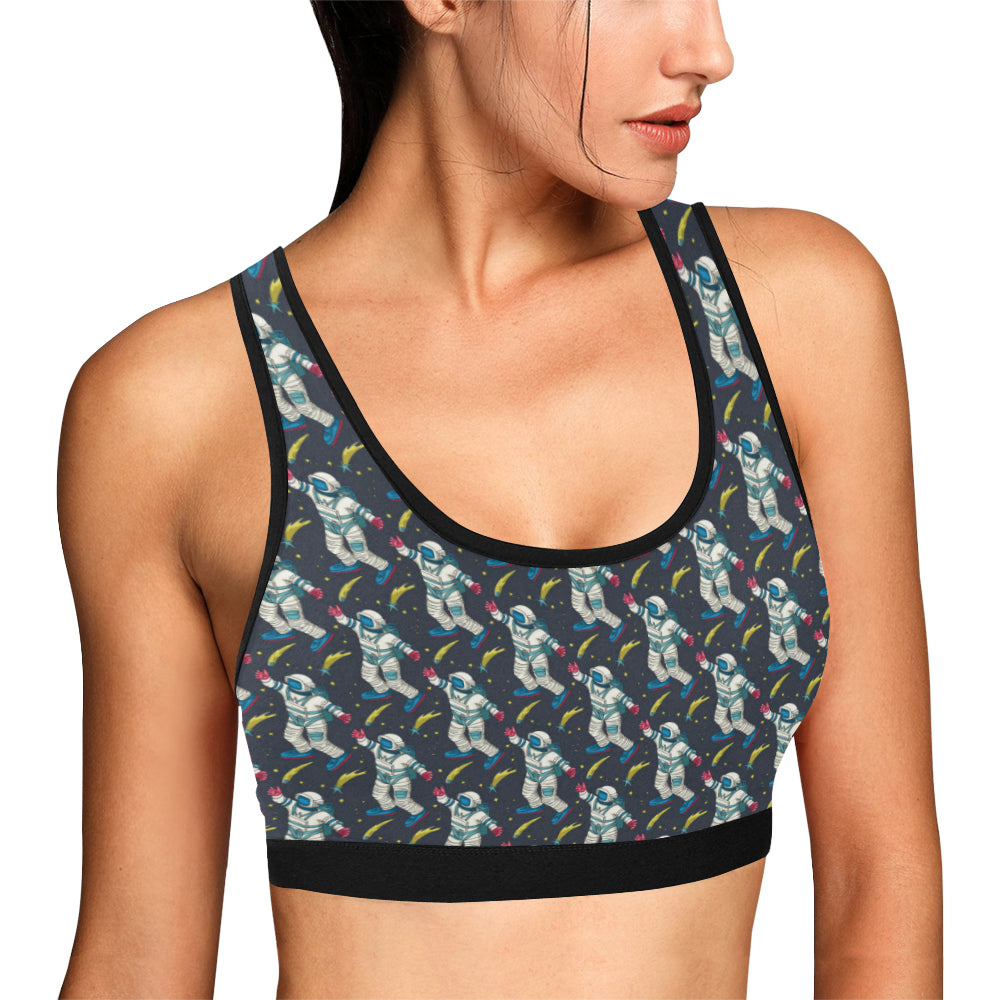 Astronaut Pattern Print Design 04 Sports Bra
