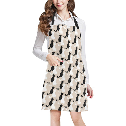 Cat Pattern Print Design 04 Apron with Pocket