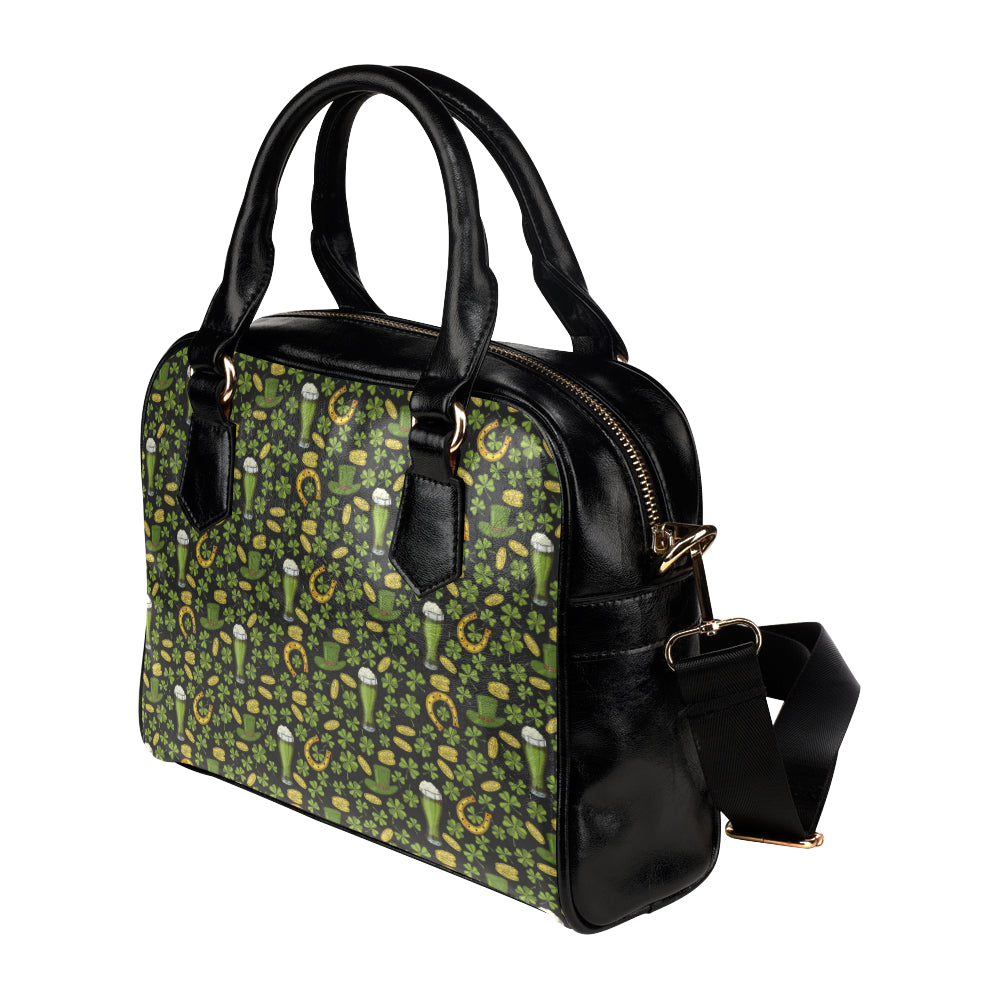 Clover St Patricks Pattern Print Design 03 Shoulder Handbag