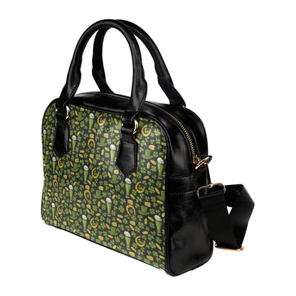 Clover St Patricks Pattern Print Design 03 Shoulder Handbag
