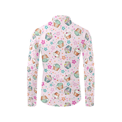 Cupcake Pattern Print Design CP03 Men's Long Sleeve Shirt