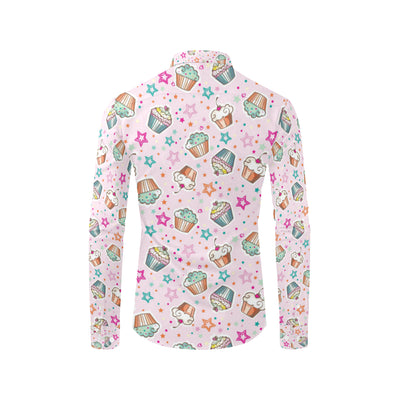 Cupcake Pattern Print Design CP03 Men's Long Sleeve Shirt