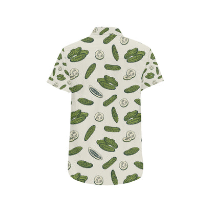 Cucumber Pattern Print Design CC05 Men's Short Sleeve Button Up Shirt